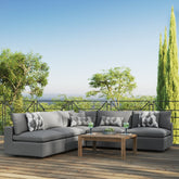 Commix 5-Piece Outdoor Patio Sectional Sofa Modway Model: eei-5587